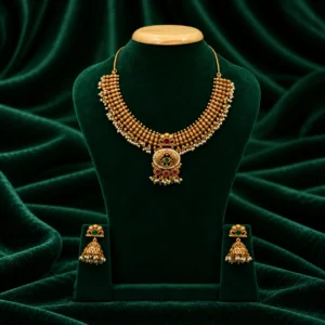 Beaded Choker Necklace with Pendant