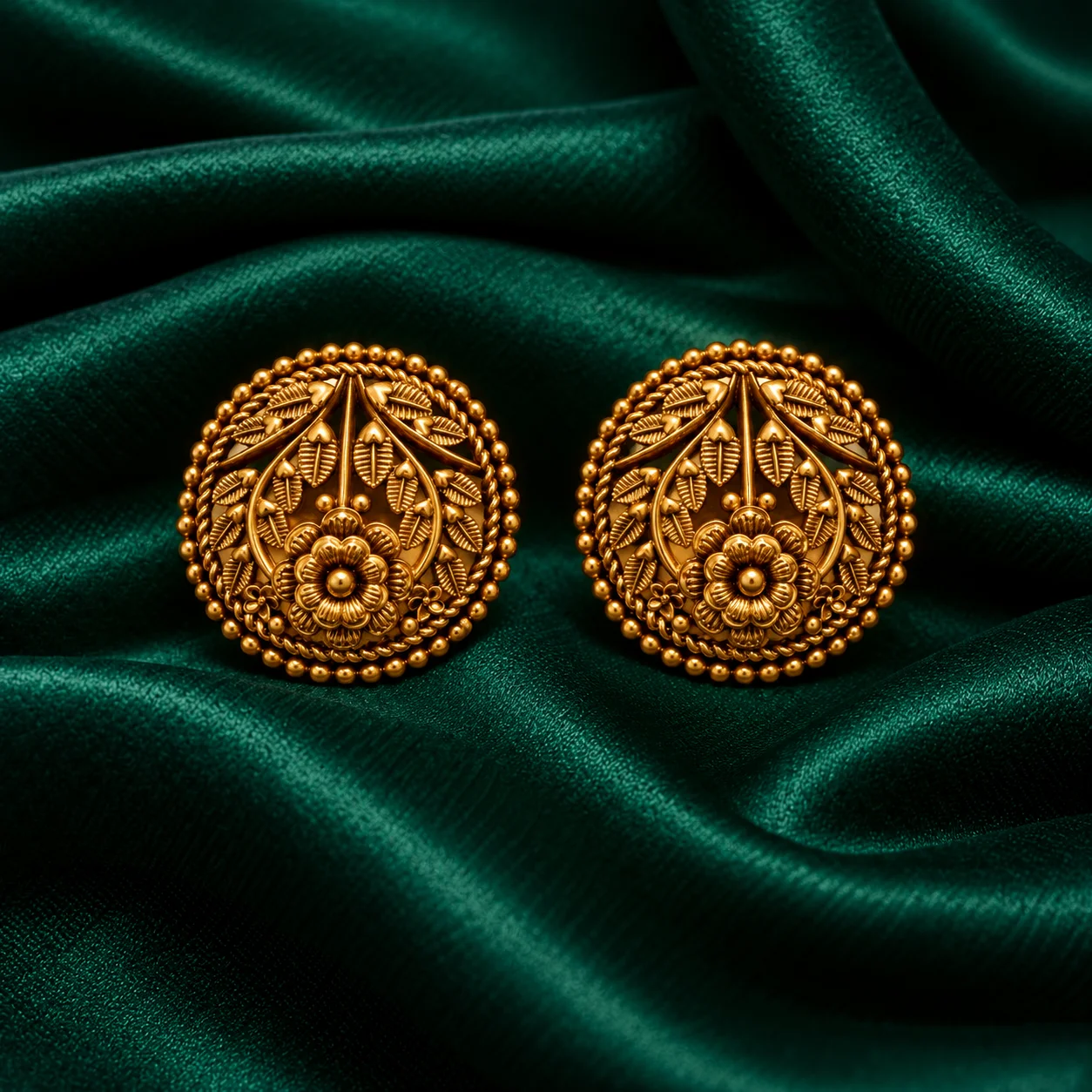 Floral embossed antique stud
