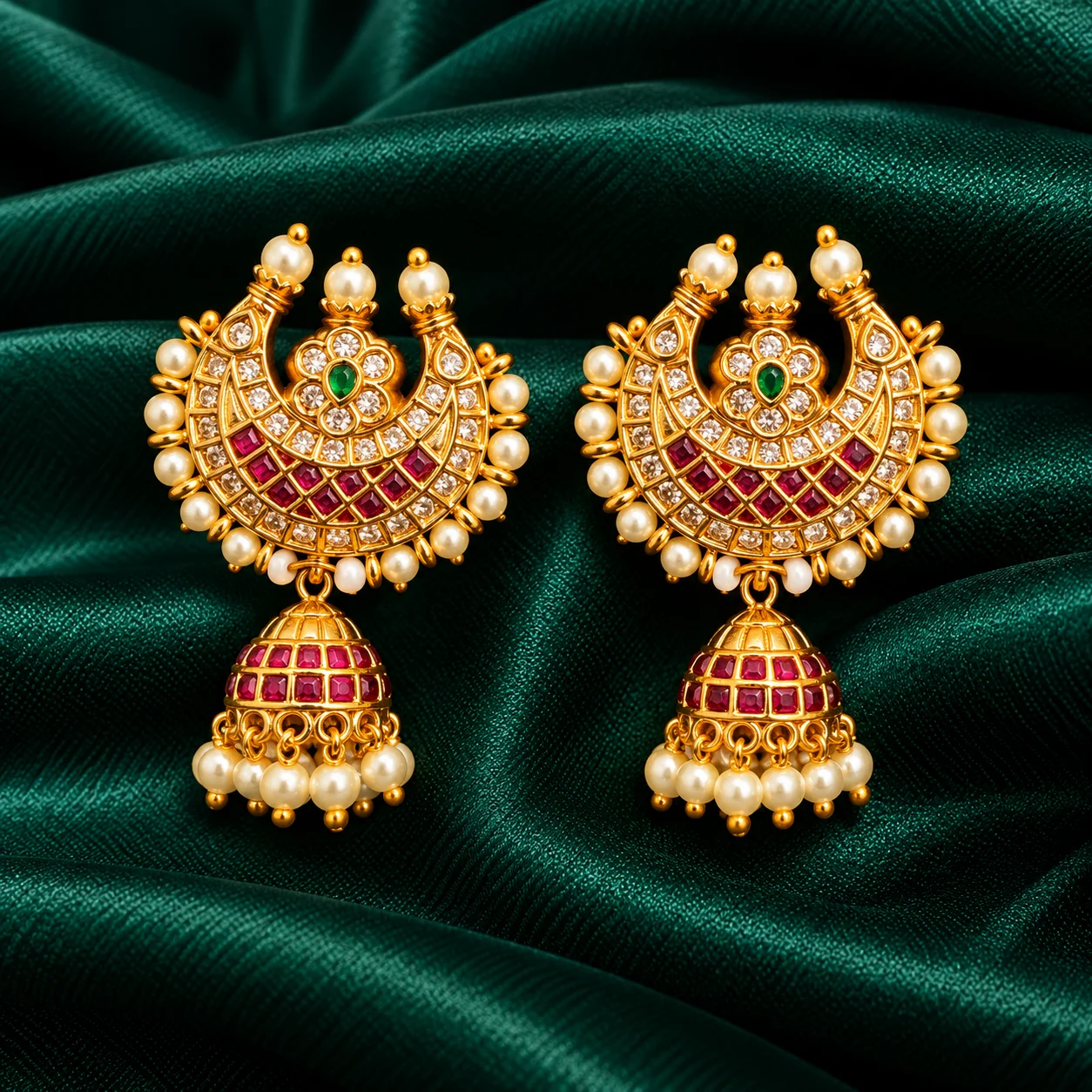 Half Moon Ruby Jhumka