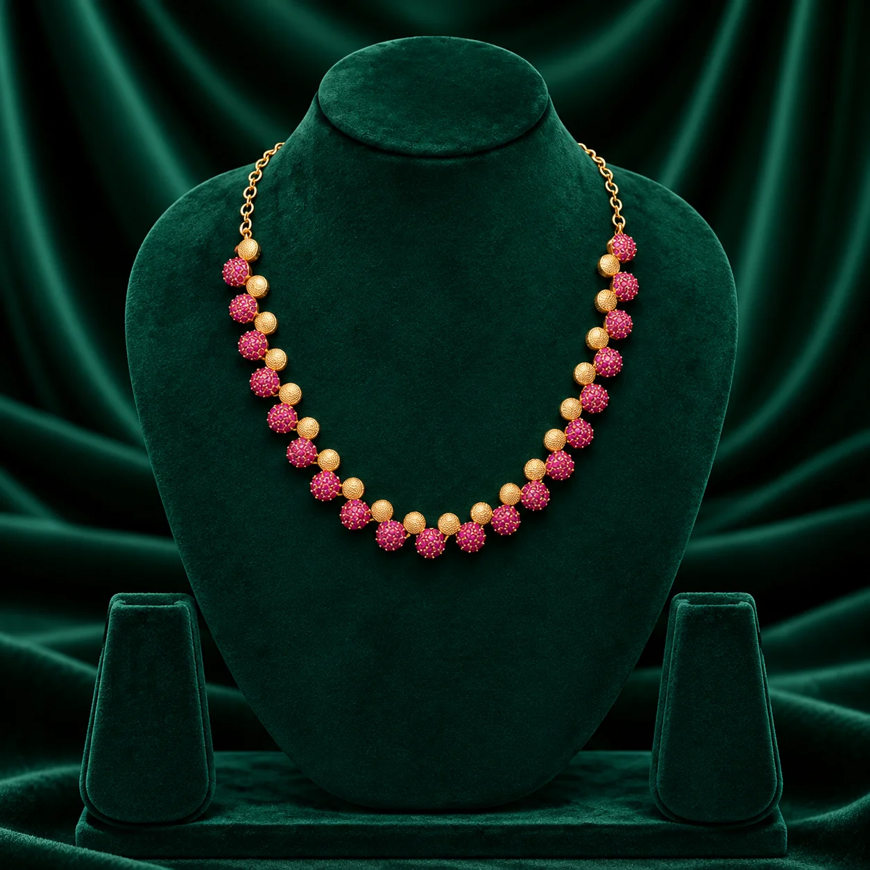 Ruby AD Gold Plated Necklace