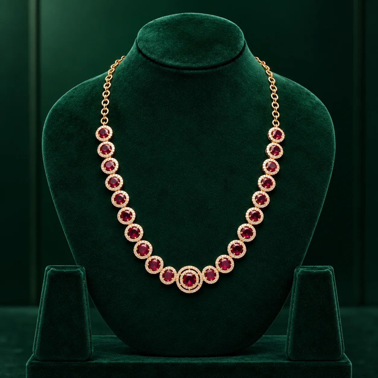Ruby gold plated necklace