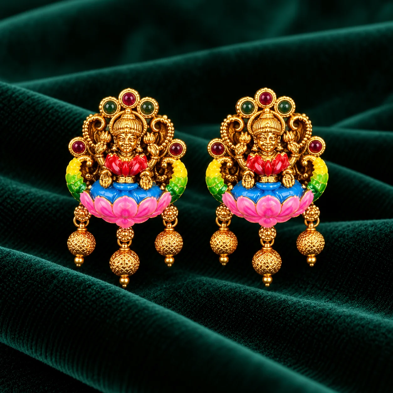 Temple Lekshmi Stud Earrings