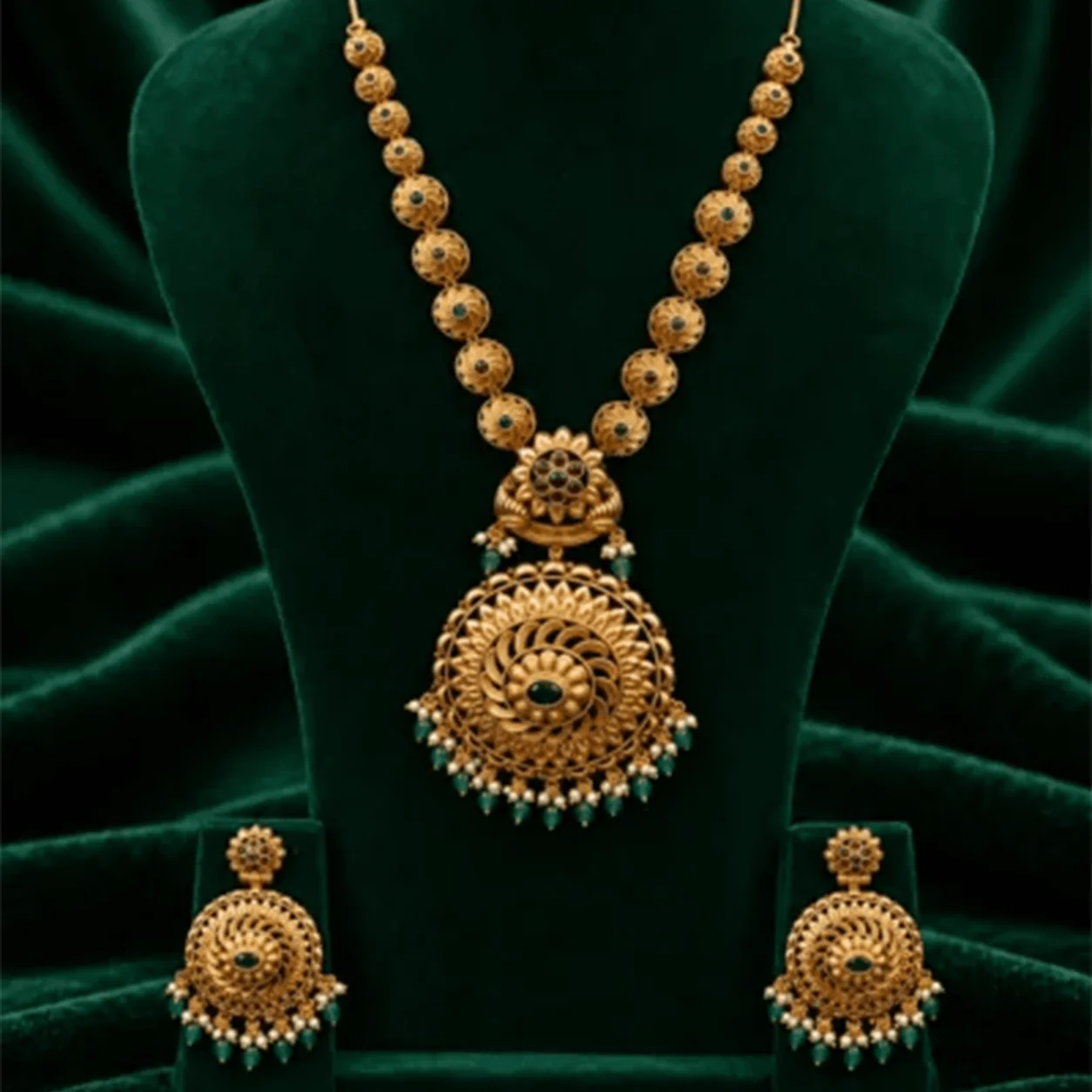 Floral Medallion Long Haaram