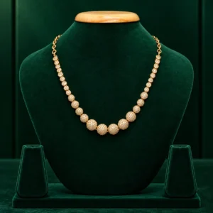 White stone AD gold necklace for women – imitation American diamond necklace by Lokabharana
